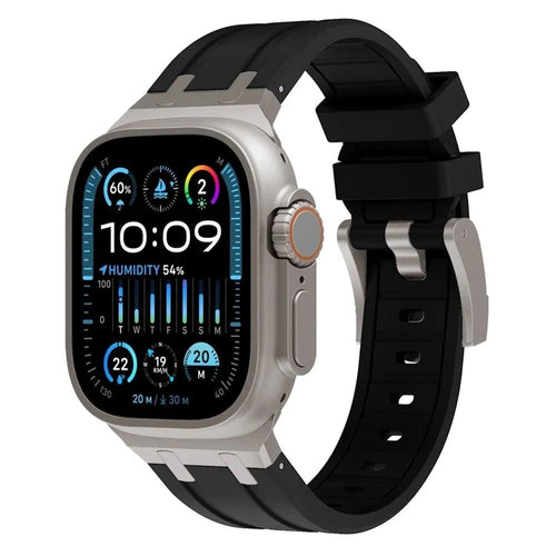 Luxury Liquid Silicone Strap, on a watch, 3/4 front view