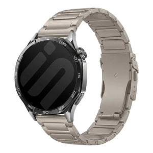 Turtle Titanium Strap, on a watch, 3/4 front view