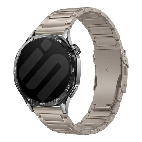 Turtle Titanium Strap, on a watch, 3/4 front view