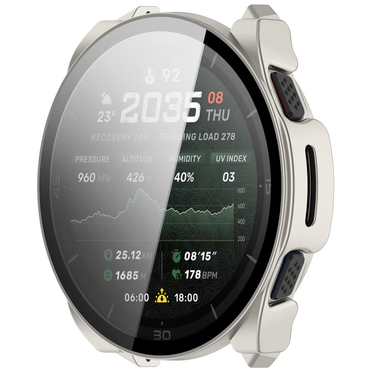 Coque rigide avec verre Amazfit Cheetah 2 Ultra (titane)