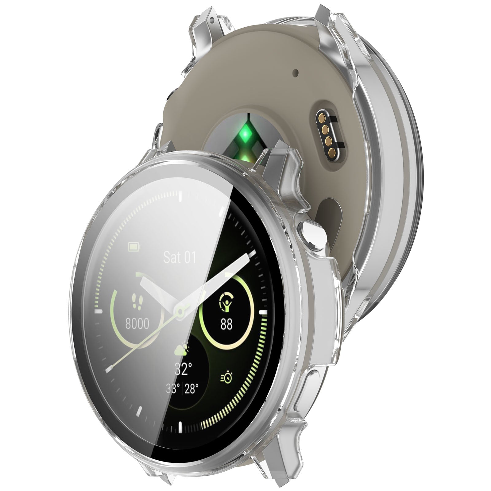 Coque dure avec verre Garmin Venu 4 - 45mm (transparente)
