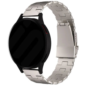 Butterfly Titanium Strap, on a watch, 3/4 front view