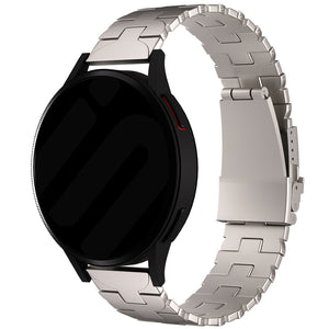 Butterfly Titanium Strap, on a watch, 3/4 front view
