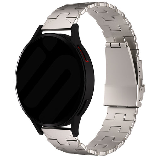 Butterfly Titanium Strap, on a watch, 3/4 front view