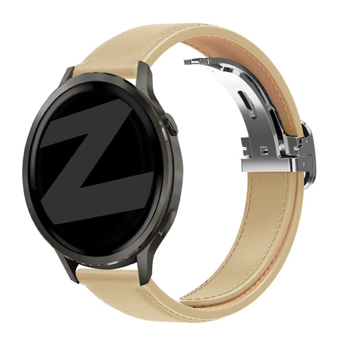 Bandz Amazfit Cheetah 2 Pro Leather Strap 'D-Type' (Creme)