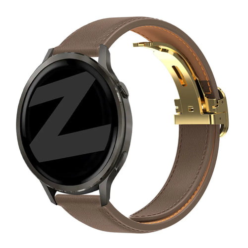 Bandz Amazfit Cheetah 2 Pro Leather Strap 'D-Type' (Dark Brown)