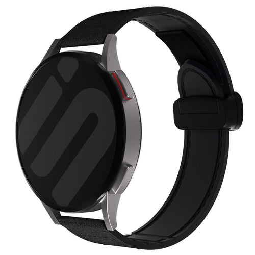 Bracelet cuir avec D-Buckle Amazfit Bip 6 (noir)