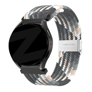 Woven Nylon Strap, slate, on a watch, 3/4 front view