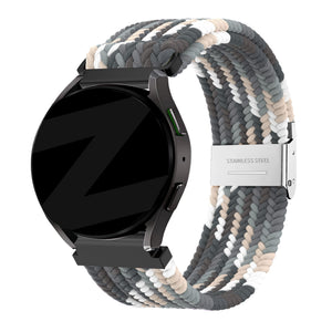 Woven Nylon Strap, slate, on a watch, 3/4 front view