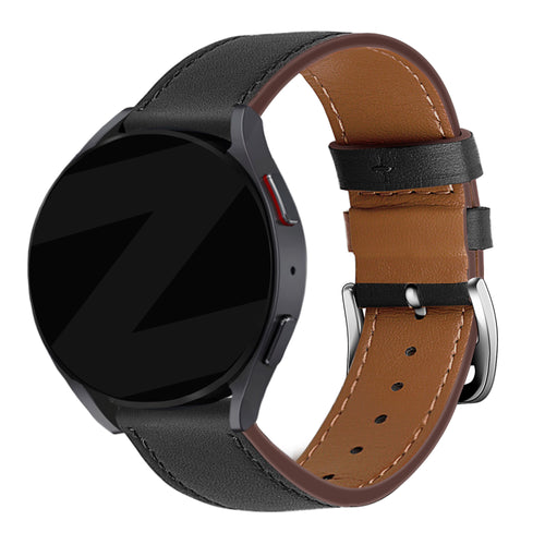 Bandz Bracelet cuir 'Deluxe' Huawei Watch GT 6 - 46mm (noir)