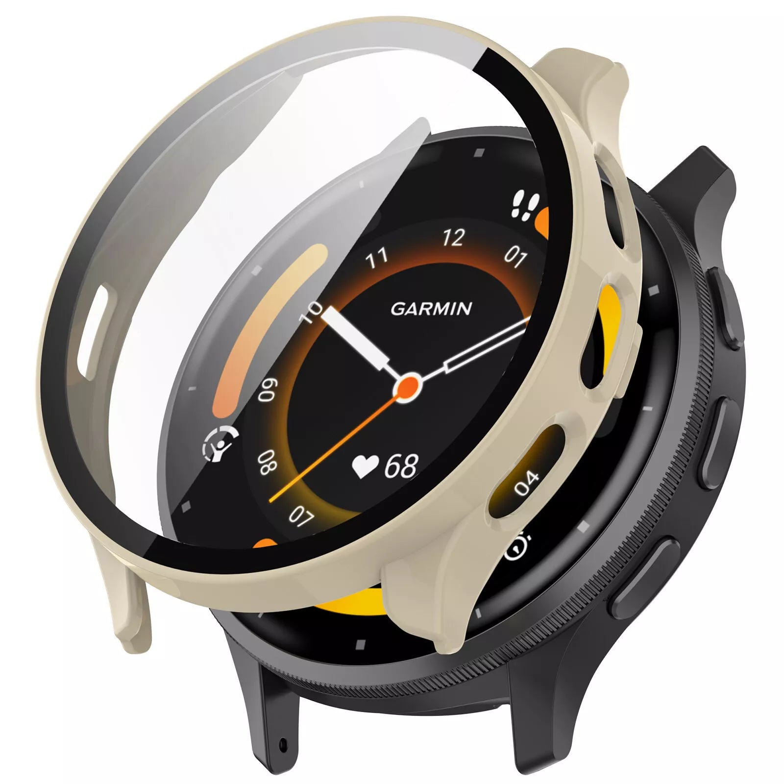 Coque rigide avec verre Garmin Venu 3s (beige)