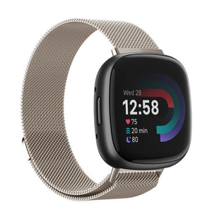 Milanese Strap, starlight, on a watch, 3/4 front view