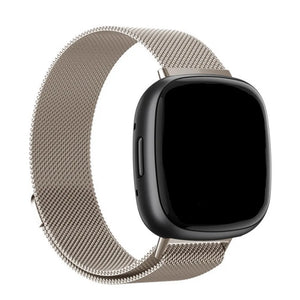 Milanese Strap, starlight, on a watch, 3/4 front view