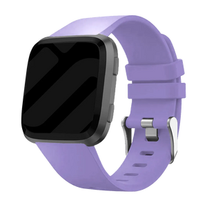 Silicone Strap, purple, on a watch, 3/4 front view