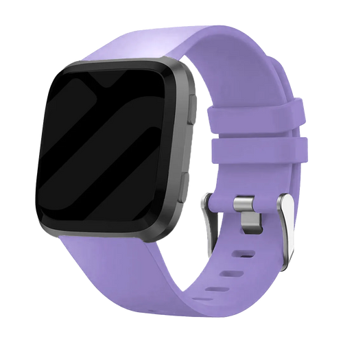 Silicone Strap, purple, on a watch, 3/4 front view