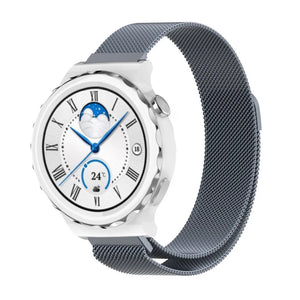 Milanese Strap, space grey, on a watch, 3/4 front view