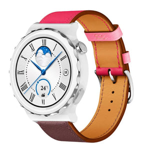 Leather Strap 'Duo', on a watch, 3/4 front view
