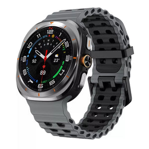 Samsung Galaxy Watch Ultra 2 Wave Silicone Strap Duo (Dark Grey/Black)