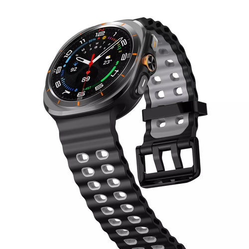 Samsung Galaxy Watch Ultra 2 Wave Silicone Strap Duo (Black/Grey)
