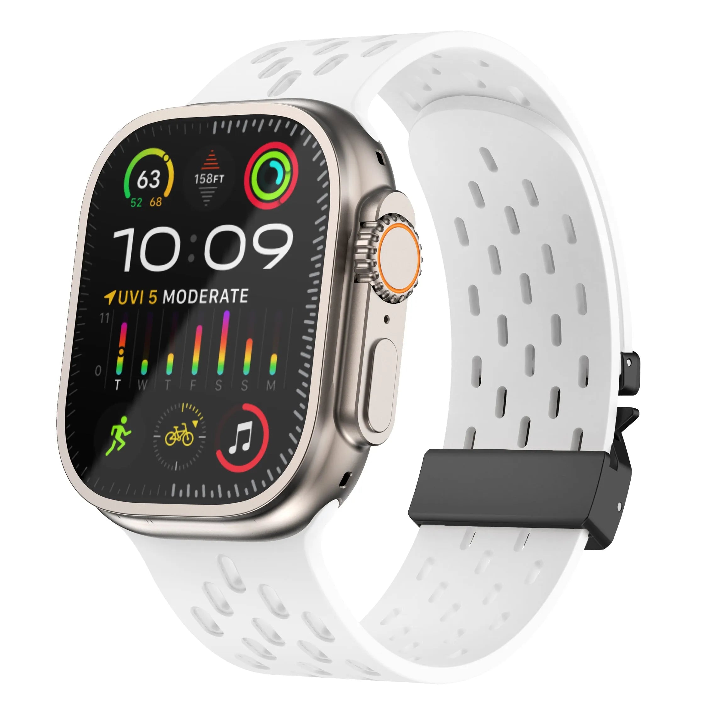 Bracelet silicone air avec P-buckle pour Apple Watch (blanc)
