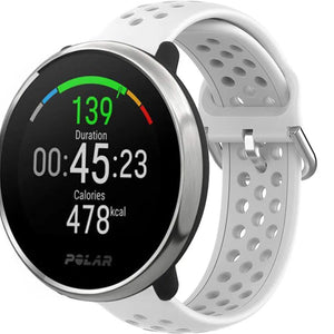 Breathable Silicone Strap, white, on a watch, 3/4 front view