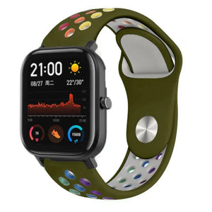 Silicone Sport Strap, on a watch, 3/4 front view