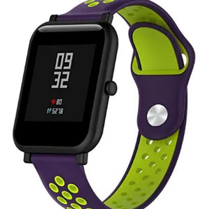 Silicone Sport Strap, on a watch, 3/4 front view