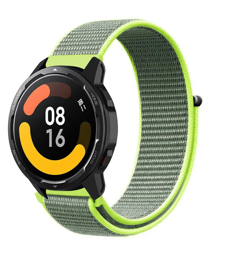 Nylon Strap, fluorescent, on a watch, 3/4 front view