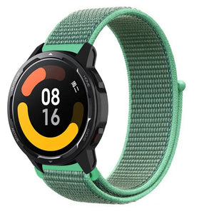 Nylon Strap, mint, on a watch, 3/4 front view