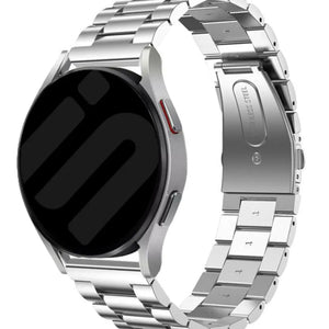 Steel Strap, silver, on a watch, 3/4 front view