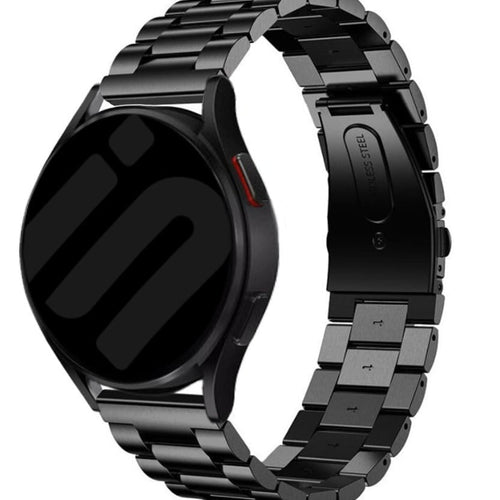 Steel Strap, black, on a watch, 3/4 front view