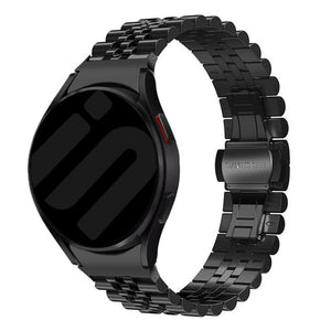 Jubilee Steel Strap, black, on a watch, 3/4 front view