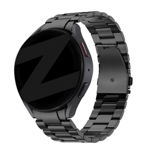 Titanium Strap 'Classic', black, on a watch, 3/4 rear view