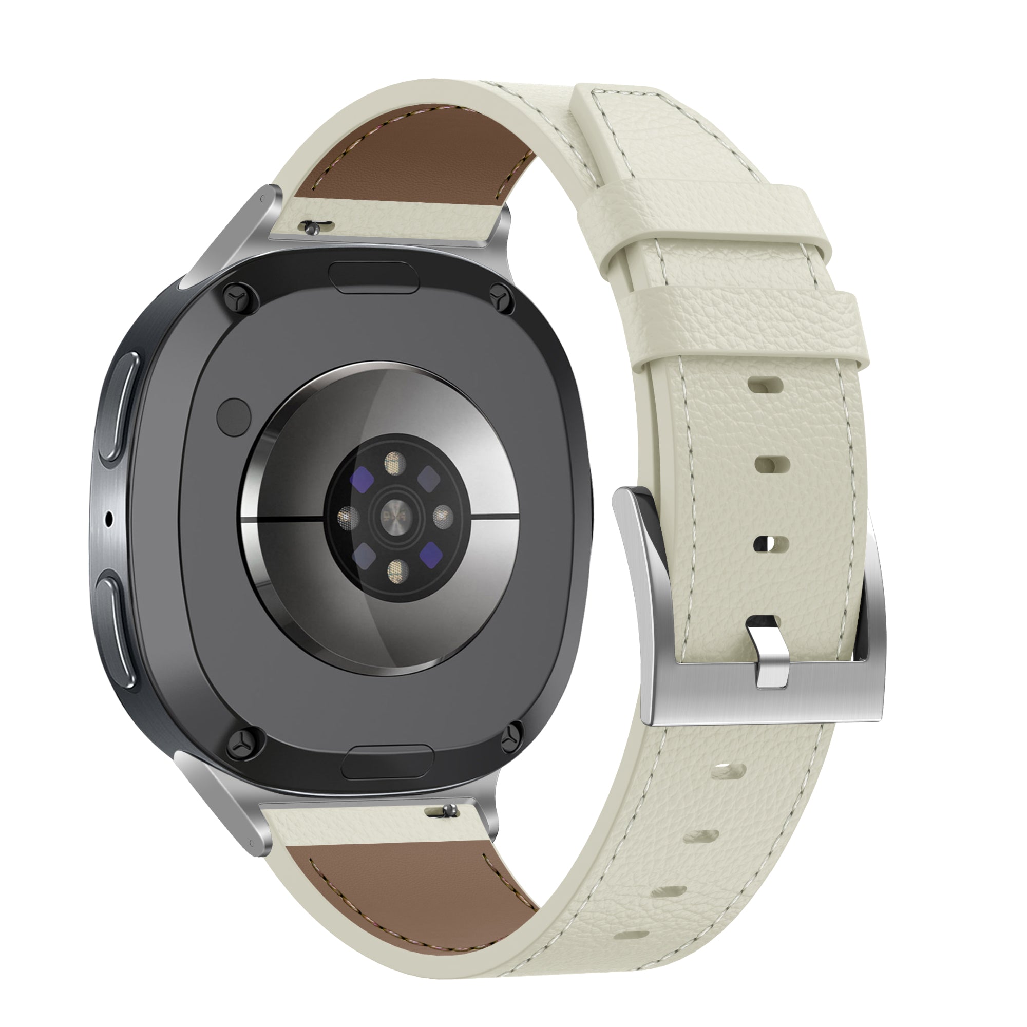 Bandz Bracelet cuir 'Deluxe' Samsung Galaxy Watch 8 Classic (beige clair)