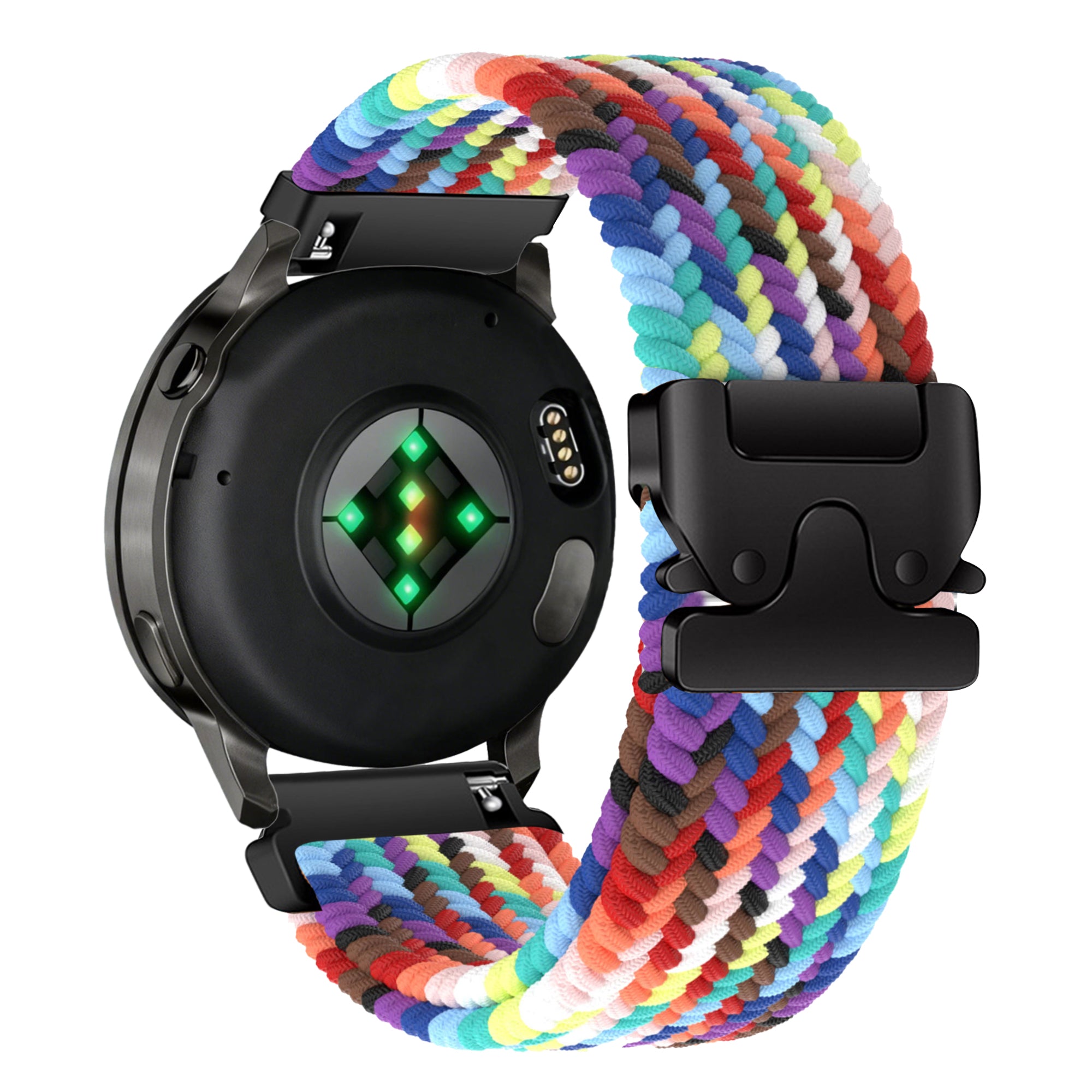 Bandz Bracelet tressé 'Parachute' Garmin Vivomove 3s (arc-en-ciel)
