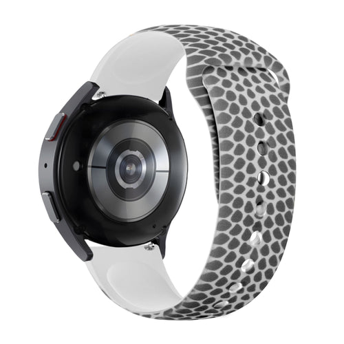 Silicone Patterned Strap, on a watch, 3/4 rear view