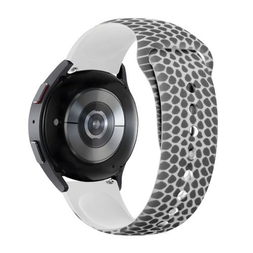 Silicone Patterned Strap, on a watch, 3/4 rear view