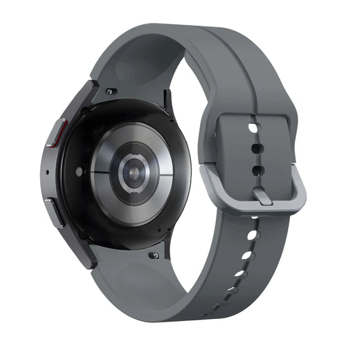 Silicone Strap 'Extreme', dark grey, on a watch, 3/4 rear view
