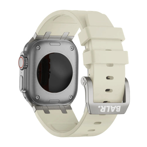 Liquid Silicone Strap, on a watch, 3/4 rear view