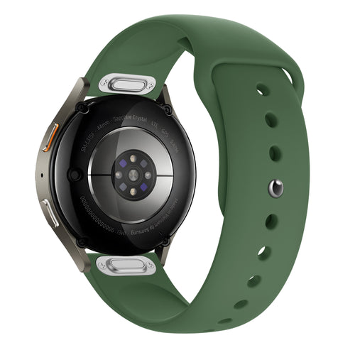 Silicone Sport Strap 'Easy Fit', green, on a watch, 3/4 rear view