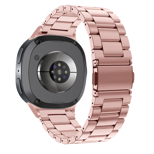 Steel Strap 'Classic', pink, on a watch, 3/4 rear view