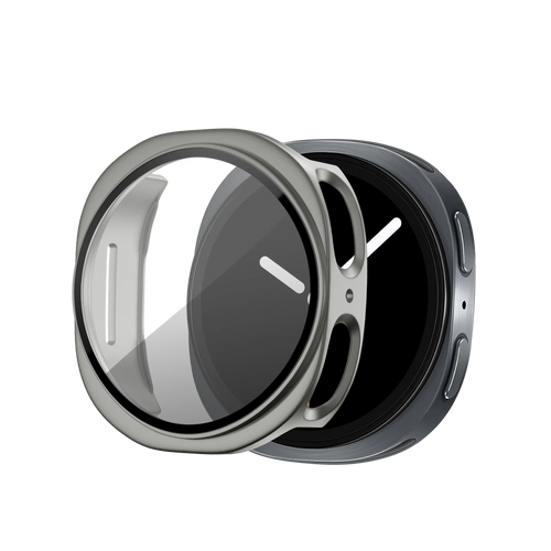 Bandz Samsung Galaxy Watch 8 - 44mm PC Cover with Glass (Titanium Gold)