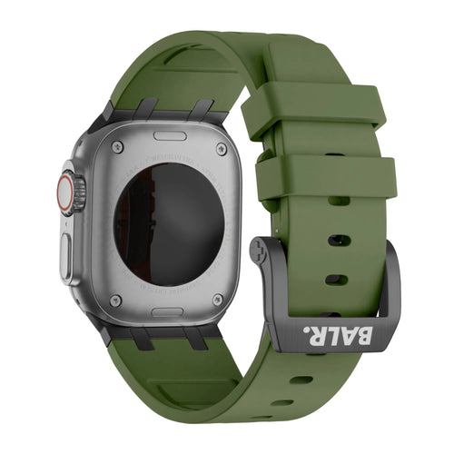 BALR. Bracelet en silicone ultra liquide pour Apple Watch (vert/(noir)