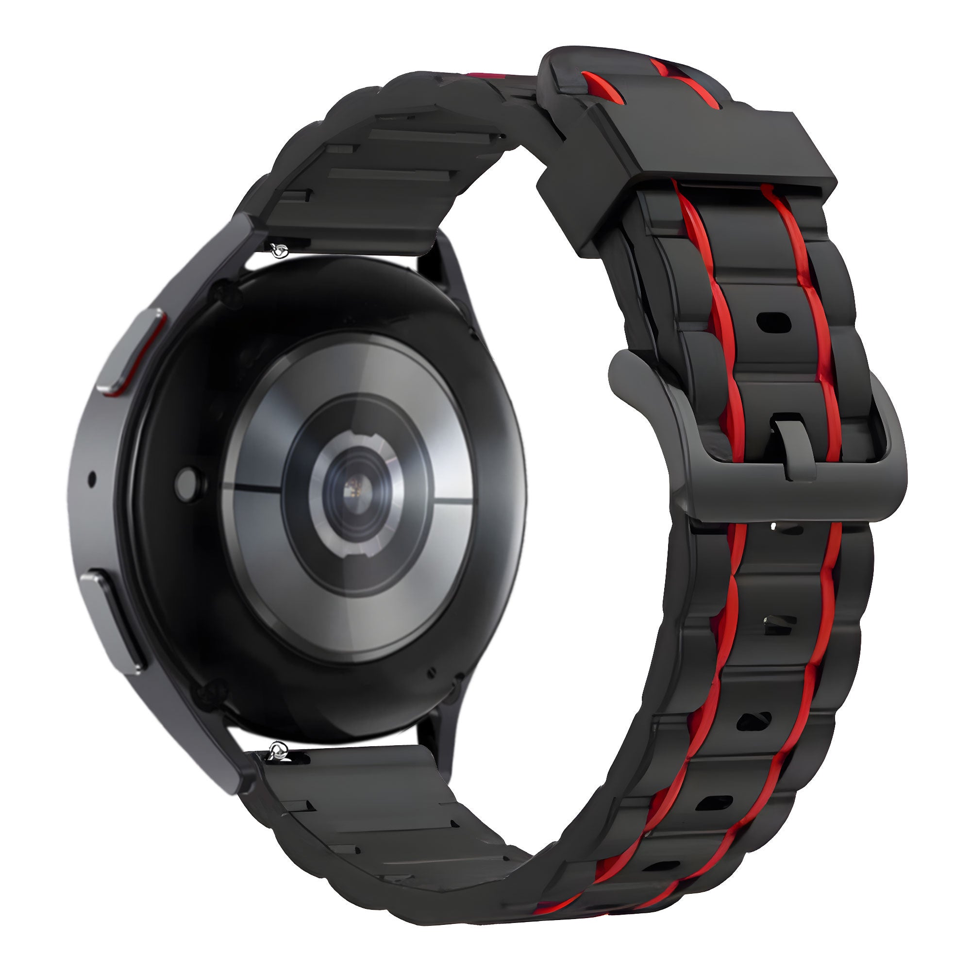 Bandz Bracelet sport à rayures Huawei Watch GT 6 - 46mm (noir/rouge)
