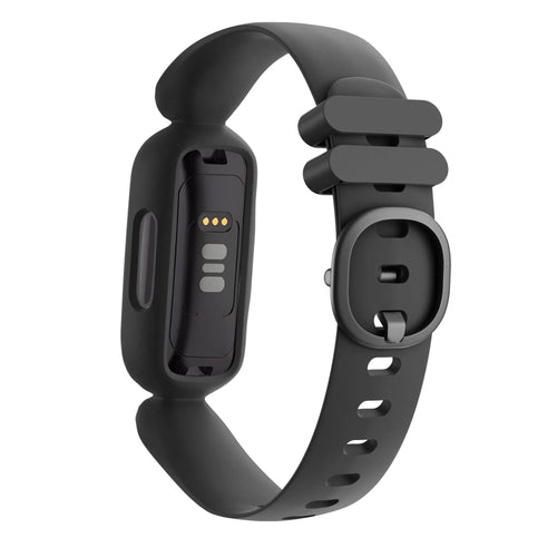 Silicone Strap, black, on a watch, 3/4 rear view