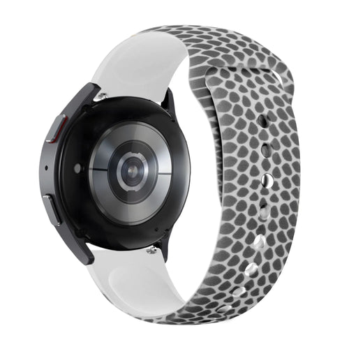 Silicone Patterned Strap, on a watch, 3/4 rear view