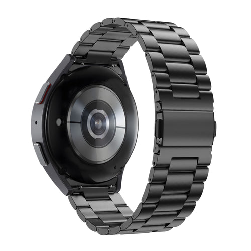 Titanium Strap 'Classic', black, on a watch, 3/4 rear view
