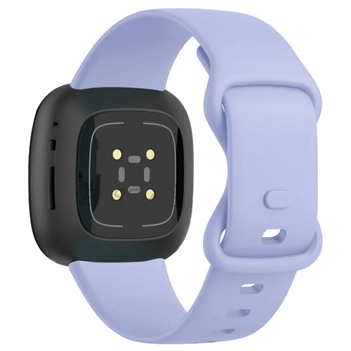 Silicone Strap 'Classic', lavender, on a watch, 3/4 rear view
