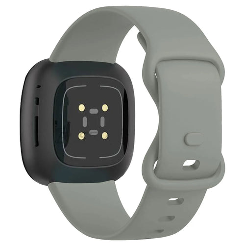 Silicone Strap 'Classic', grey, on a watch, 3/4 rear view