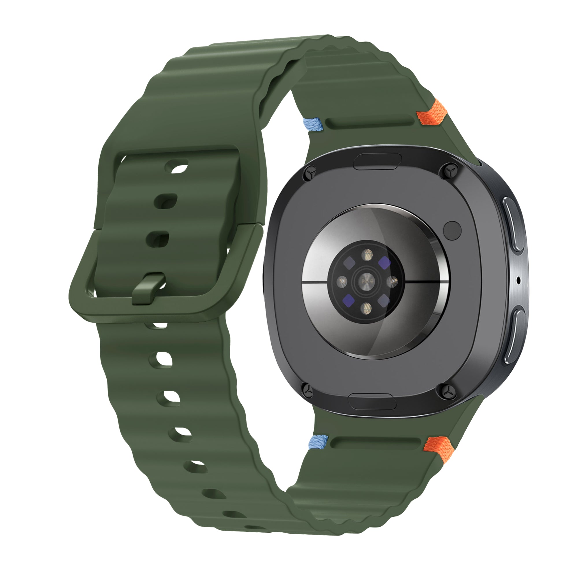 Bracelet silicone ondulé Samsung Galaxy Watch 9 - 40mm (vert militaire)